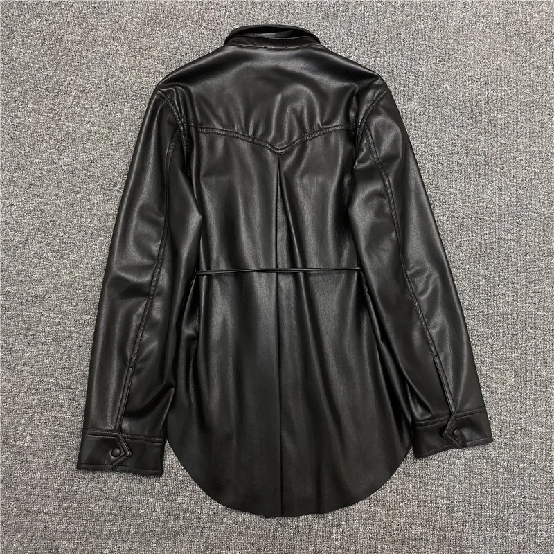 Women Jackets 2021 Autumn and Winter Belt Plain Leather Jacket Women's Jacket Lapel Locomotive Imitation Leather Jacket
Women Jackets 2021 Autumn and Winter Belt Plain Leather Jacket Women's Jacket Lapel Locomotive Imitation Leather Jacket