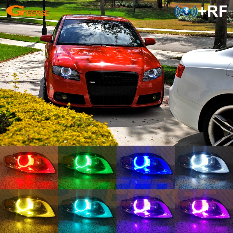 Для Audi A4 S4 RS4 B7 2004 2005 2006 2007 2008 2009 RF Remote BT App ультра яркий многоцветный RGB комплект