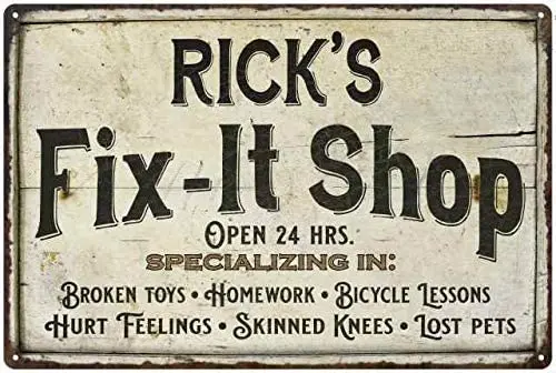 Signs Rick's Fix-It Shop Sign Grandpa Dad Wall Matte Finish Metal 116240006196
Signs Rick's Fix-It Shop Sign Grandpa Dad Wall Matte Finish Metal 116240006196