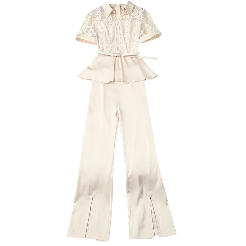 New 2020 Summer Fashion Suits & Sets Women Sexy Sheer Mesh Patchwork Short Sleeve Belt Tops+Flare Pants & Capris Sets 2 Piece
New 2020 Summer Fashion Suits & Sets Women Sexy Sheer Mesh Patchwork Short Sleeve Belt Tops+Flare Pants & Capris Sets 2 Piece
