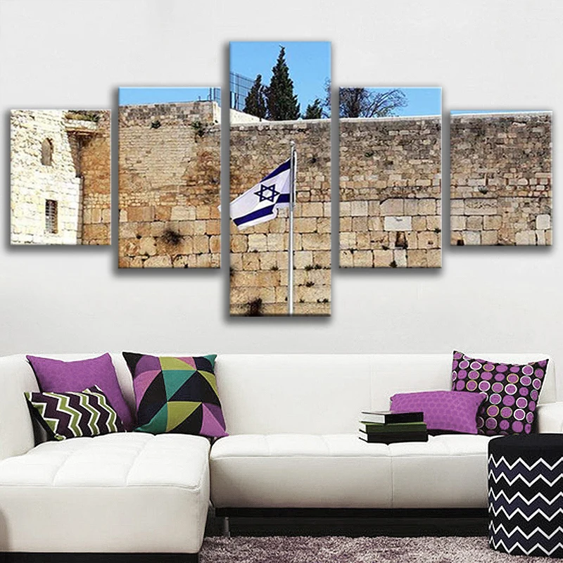 No Framed Canvas 5Pcs Jerusalem Israel’s Flag Pictures Wall Art Posters Home Decor Accessories Living Room Decoration Paintings
No Framed Canvas 5Pcs Jerusalem Israel’s Flag Pictures Wall Art Posters Home Decor Accessories Living Room Decoration Paintings