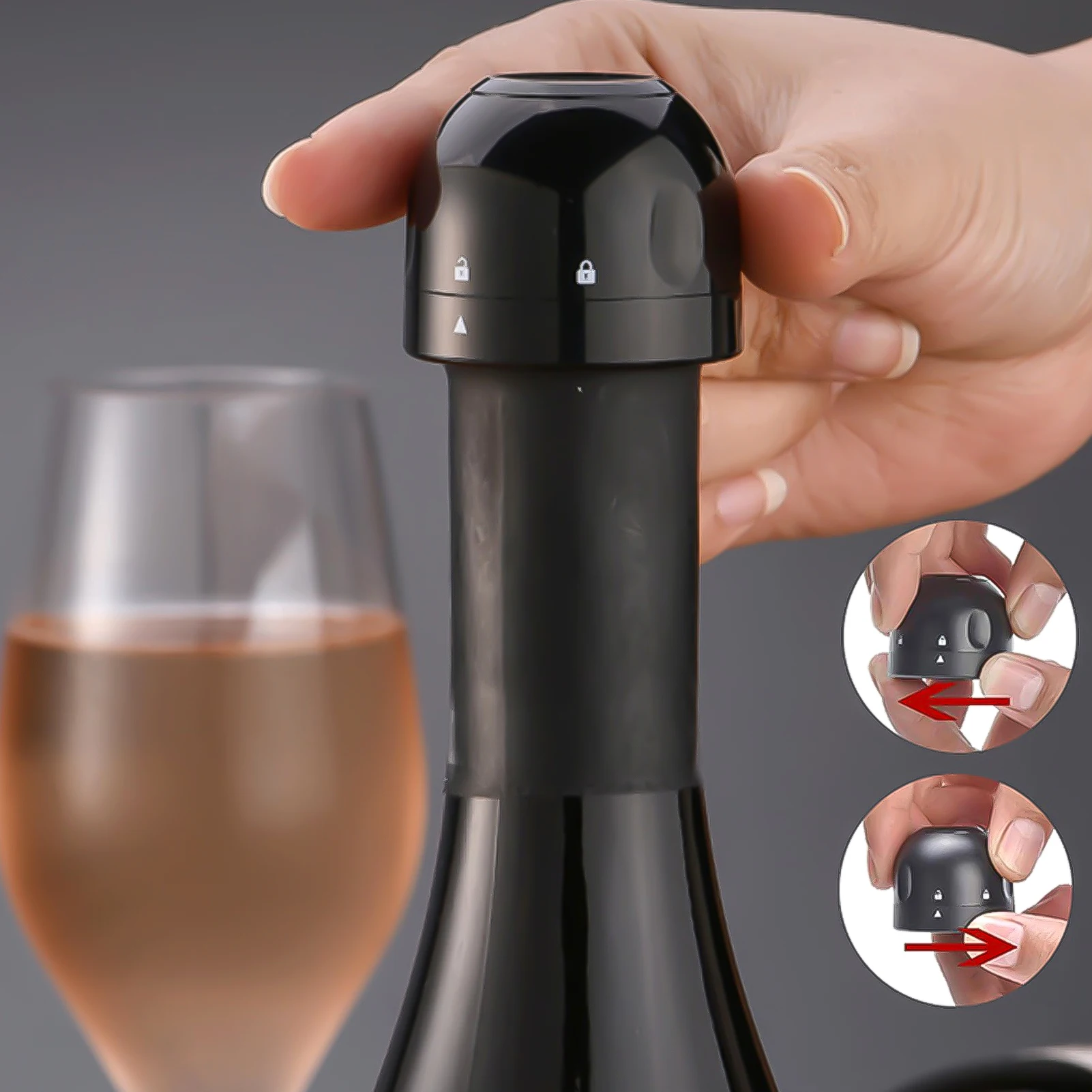 1 шт., Силиконовая пробка для бутылки вина 
1 шт., Силиконовая пробка для бутылки вина