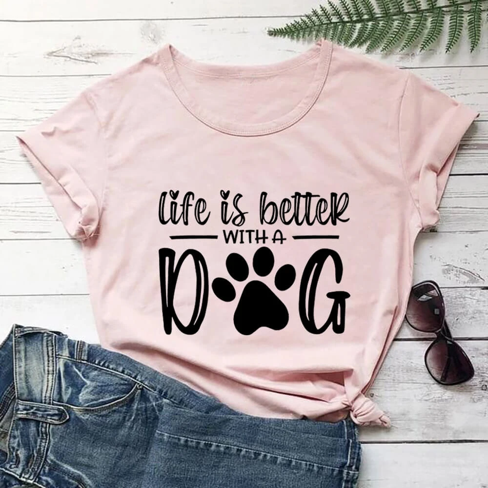 Женская футболка Life Is Better с собакой, забавная Летняя Повседневная футболка с круглым вырезом и коротким рукавом для домашних животных, пода...
Женская футболка Life Is Better с собакой, забавная Летняя Повседневная футболка с круглым вырезом и коротким рукавом для домашних животных, пода...
