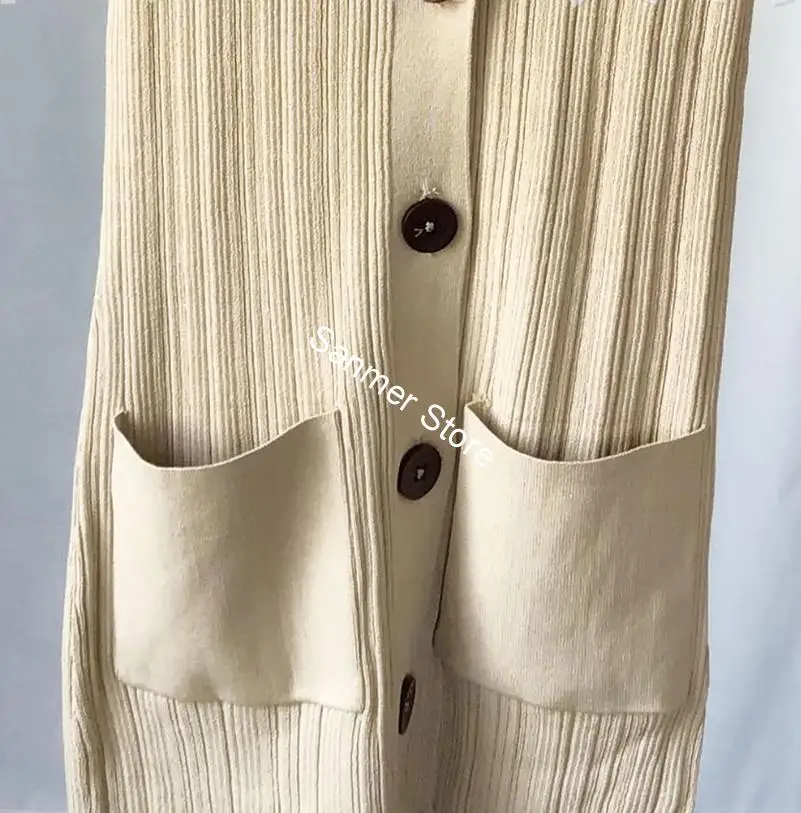 V-neck Women Sweater Long Sleeve Single Breasted Slim Early Autumn Female Knitted Cardigan with Pockets
V-neck Women Sweater Long Sleeve Single Breasted Slim Early Autumn Female Knitted Cardigan with Pockets