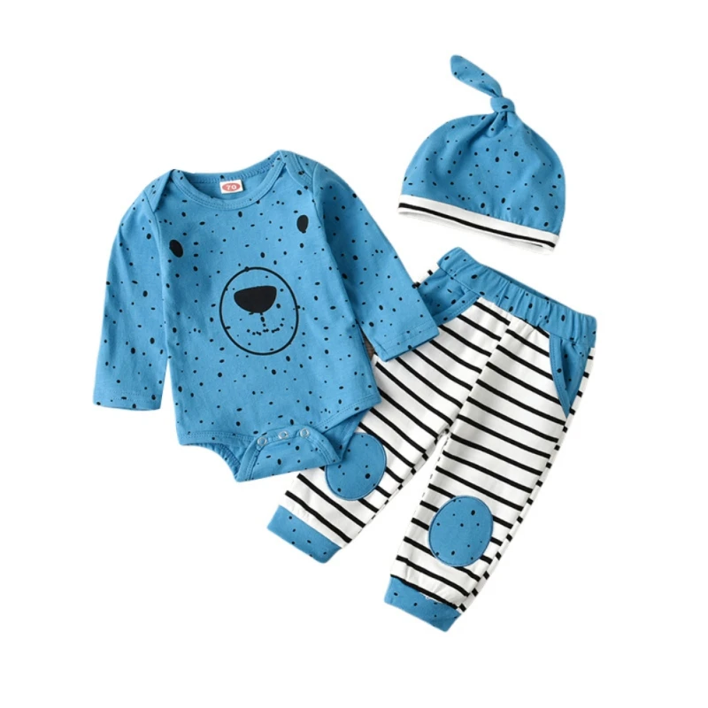 Комплект одежды для новорожденных, милый комбинезон с длинным рукавом для мальчиков и девочек, Мультяшные брюки в полоску и шапка, комплект ...
Комплект одежды для новорожденных, милый комбинезон с длинным рукавом для мальчиков и девочек, Мультяшные брюки в полоску и шапка, комплект ...