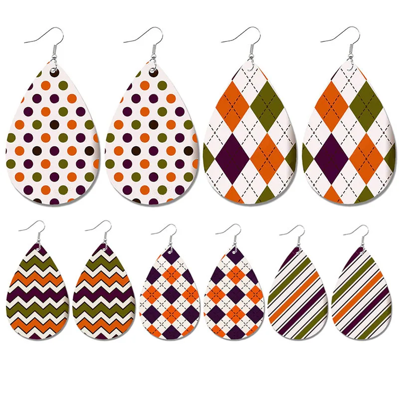 Halloween Geometric Print Plaid Polka Dot Leather Earrings for Women Holiday Party Jewelry Unusual Accessories for Girl
Halloween Geometric Print Plaid Polka Dot Leather Earrings for Women Holiday Party Jewelry Unusual Accessories for Girl