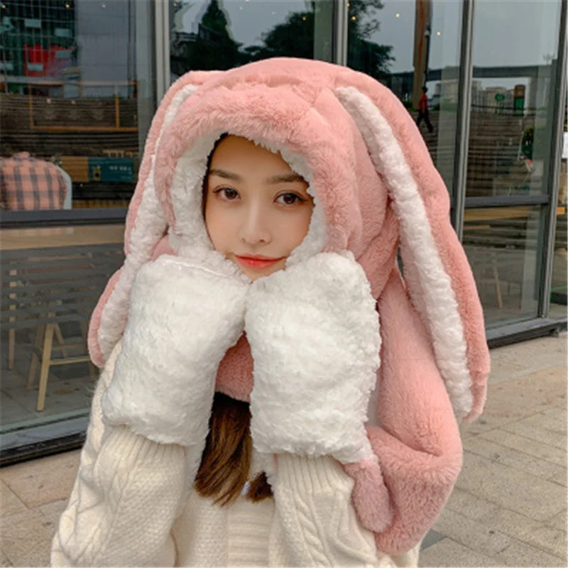 NEW2021 3 in1 Gloves scarf Rabbit Hat long Ears Cute Cartoon Hat Kawaii Funny Birthday Gift Bunny Plush Cap Winter For Adult
NEW2021 3 in1 Gloves scarf Rabbit Hat long Ears Cute Cartoon Hat Kawaii Funny Birthday Gift Bunny Plush Cap Winter For Adult