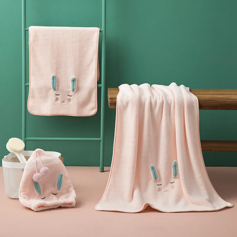 Bath towel set coral velvet towel bath towel dry hair cap soft cute three piece set can wrap women at home to absorb water
Bath towel set coral velvet towel bath towel dry hair cap soft cute three piece set can wrap women at home to absorb water