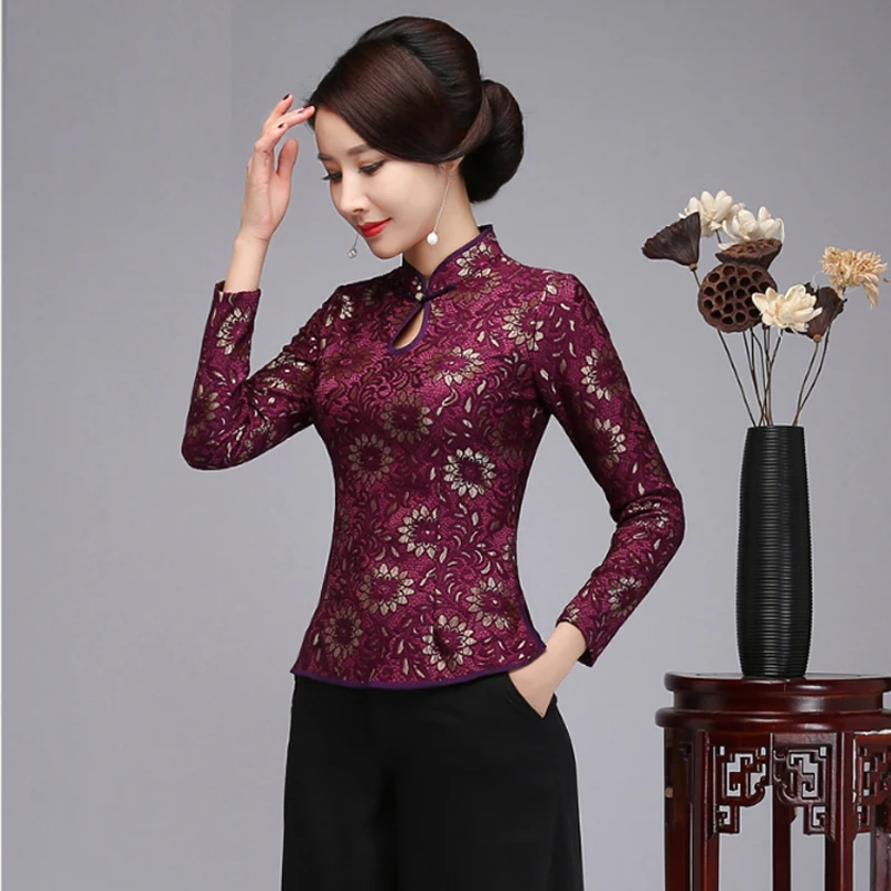Casual Mandarin Collar Blouses Red Mother Weeding Tang Clothing Brand New Designer Chinese Traditional Women Lace Shirt S-XXXXL
Casual Mandarin Collar Blouses Red Mother Weeding Tang Clothing Brand New Designer Chinese Traditional Women Lace Shirt S-XXXXL