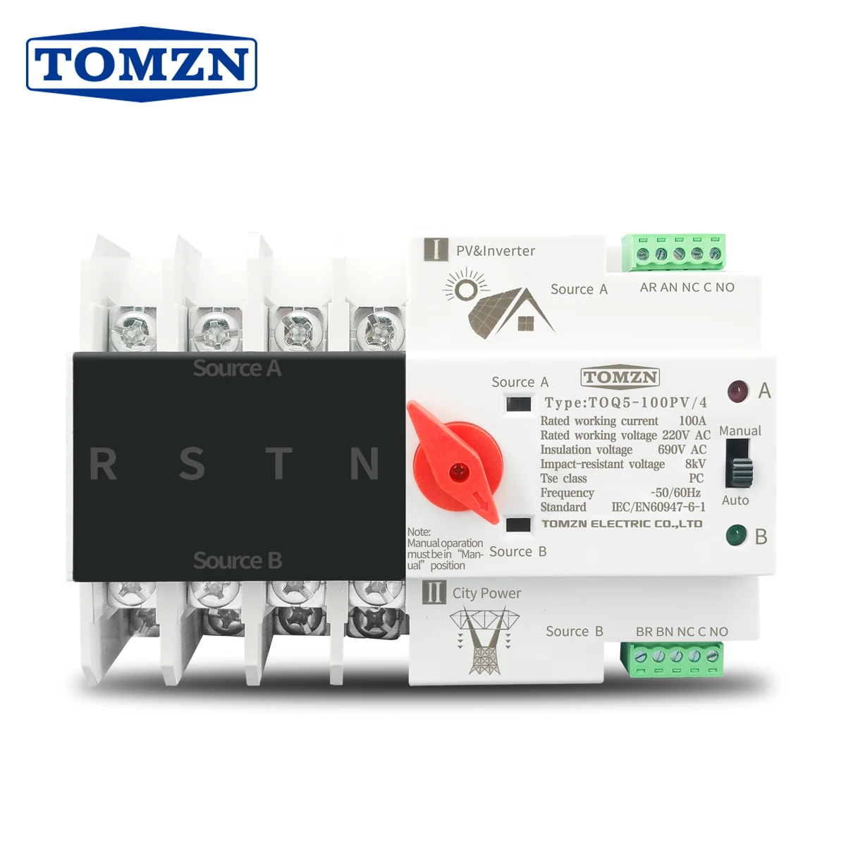 4P 3 Phase 4 wire Din Rail ATS for PV and inverter Dual Power Automatic Transfer Selector Switches Uninterrupted 63A 100A 125A
4P 3 Phase 4 wire Din Rail ATS for PV and inverter Dual Power Automatic Transfer Selector Switches Uninterrupted 63A 100A 125A