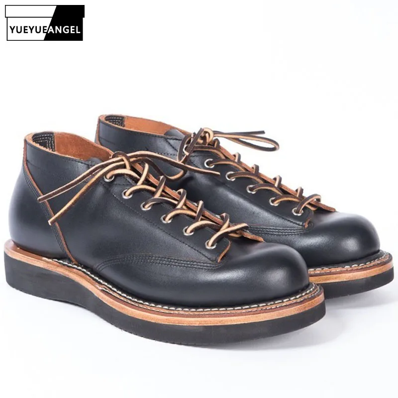Classic Retro Casual Dress Shoes Genuine Leather High Top Mens Boots Lace Up Round Toe Fashion Men Black Cowhide Designer Shoes
Classic Retro Casual Dress Shoes Genuine Leather High Top Mens Boots Lace Up Round Toe Fashion Men Black Cowhide Designer Shoes