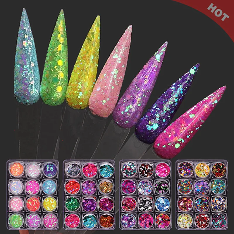 12 boxes / Set Nail laser color laser ultra thin wafer nail flash irregular nail design Sequin for Nail Art Nails
12 boxes / Set Nail laser color laser ultra thin wafer nail flash irregular nail design Sequin for Nail Art Nails
