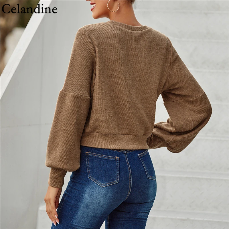 Celandine Fashion O Neck Long Sleeve Knitted Sweater Women Loose Oversized Pullover Short Jumper Jerseys Autumn Winter 2020
Celandine Fashion O Neck Long Sleeve Knitted Sweater Women Loose Oversized Pullover Short Jumper Jerseys Autumn Winter 2020