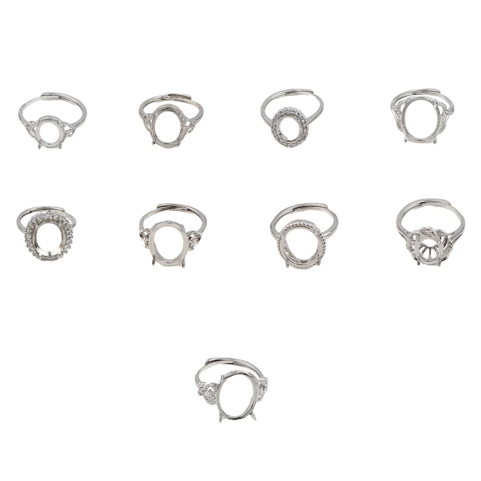 White Copper Open Adjustable Rings Silver Color Oval Heart Round Cabochon Settings For DIY Making Jewelry 18.1mm(US Size 8), 1PC
White Copper Open Adjustable Rings Silver Color Oval Heart Round Cabochon Settings For DIY Making Jewelry 18.1mm(US Size 8), 1PC