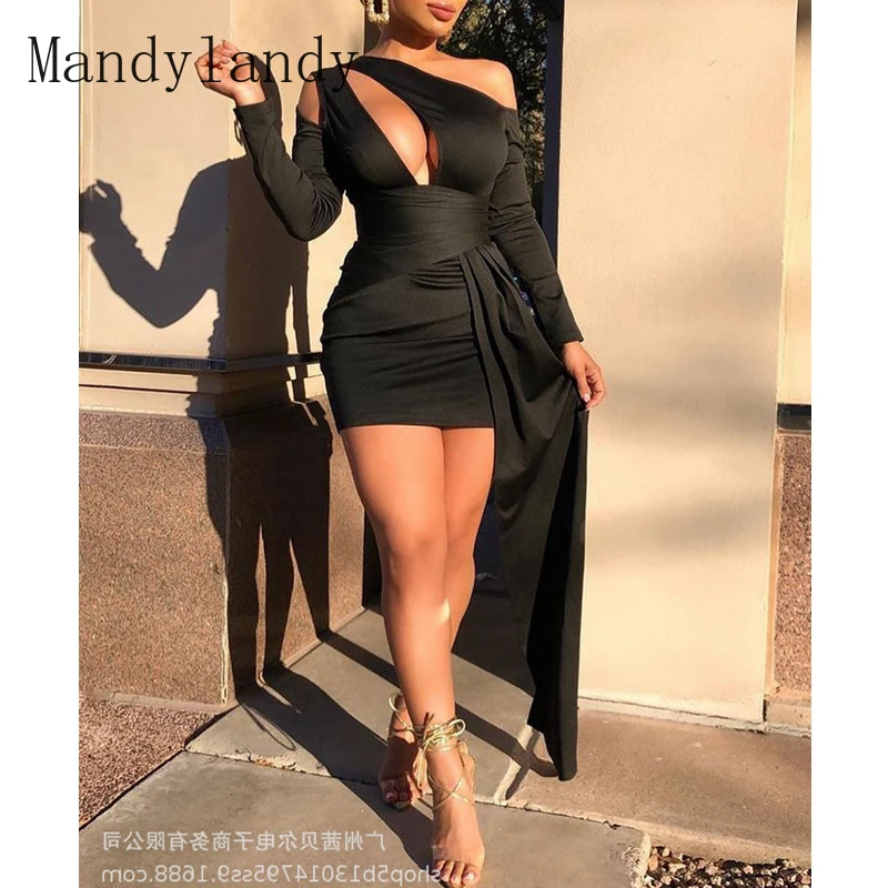 Mandylandy Dress Autumn One Shoulder Long Sleeve High Waist Solid Color Hollow Out Dress Women's Sexy Slim Fit Pleated Dress
Mandylandy Dress Autumn One Shoulder Long Sleeve High Waist Solid Color Hollow Out Dress Women's Sexy Slim Fit Pleated Dress