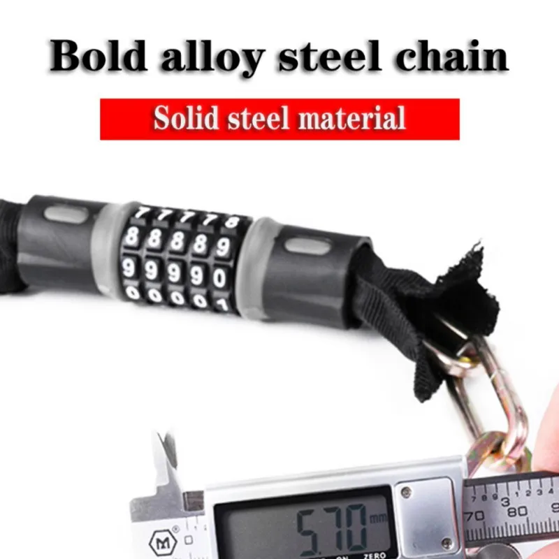 LUCK Motorcycle Code Lock MTB Road Bike Safety Anti-Theft Chain Lock Cycling Bicycle Accessories
LUCK Motorcycle Code Lock MTB Road Bike Safety Anti-Theft Chain Lock Cycling Bicycle Accessories