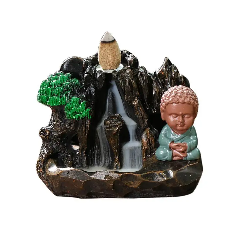 Small Buddha Resin Backflow Incense Burner Smoke Waterfall Incense Sticks Holder Mountains River Waterfall Zen Censer 20Pc Cones 
Small Buddha Resin Backflow Incense Burner Smoke Waterfall Incense Sticks Holder Mountains River Waterfall Zen Censer 20Pc Cones