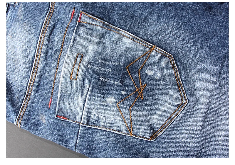 2021 модные дизайнерские мужские джинсы в стиле ретро высокого качества