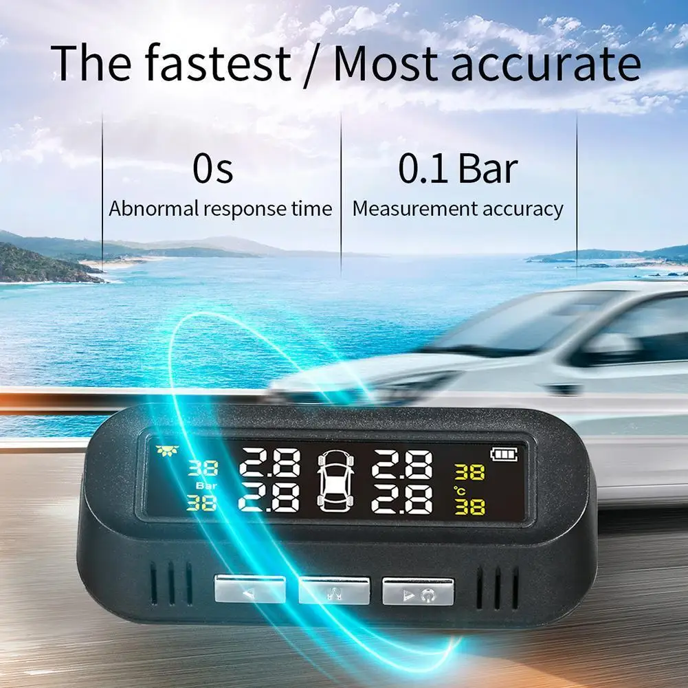 Solar Power Tire Pressure Sensor Temperature Warning Digital Display Car Fetus Pressure Monitor System Alarm Auto Fuel Save Tool
Solar Power Tire Pressure Sensor Temperature Warning Digital Display Car Fetus Pressure Monitor System Alarm Auto Fuel Save Tool