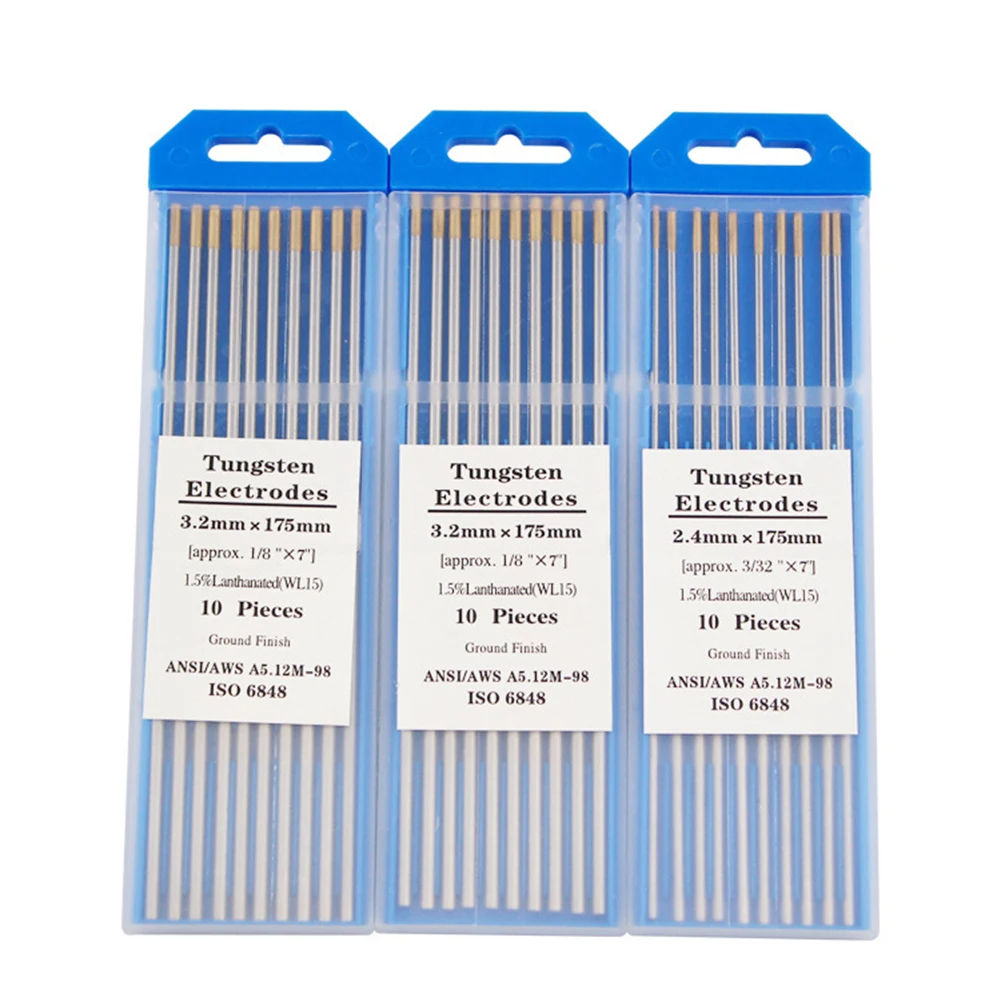 10PCS WL15 Tungsten Welding Electrode Tig Rod 1.0/1.6 /2.0/2.4/3.0/3.2/4.0*175mm
10PCS WL15 Tungsten Welding Electrode Tig Rod 1.0/1.6 /2.0/2.4/3.0/3.2/4.0*175mm