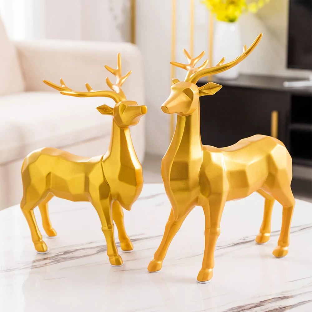 2Pcs/Lot Resin Sculpture Abstract Deer Statue Tabletop Ornaments Housewarming Gifts Lucky Deer Ornament Home Room Decoration
2Pcs/Lot Resin Sculpture Abstract Deer Statue Tabletop Ornaments Housewarming Gifts Lucky Deer Ornament Home Room Decoration