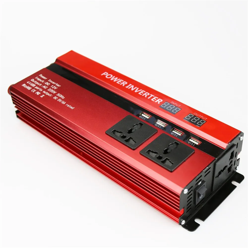 2000W Car LED Inverter 12v 220v Converter DC 12 V To 220v 4 USB Ports Charger Car Power Inverter Dual Display
2000W Car LED Inverter 12v 220v Converter DC 12 V To 220v 4 USB Ports Charger Car Power Inverter Dual Display