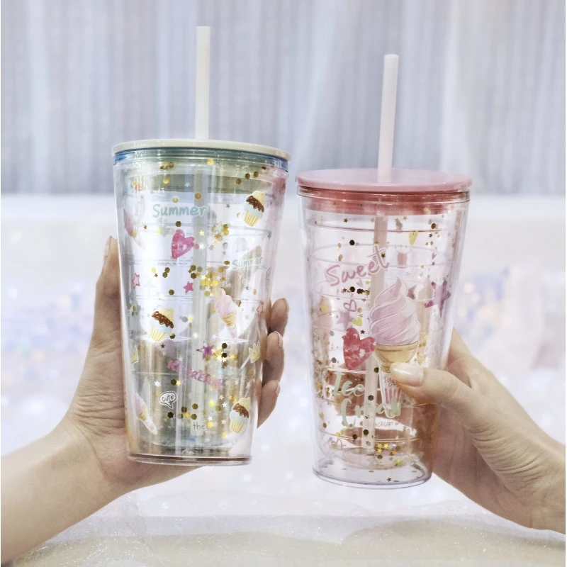 410ml Fashion Diamond Letter Double-layer Cup Fashion Trend Plastic Straws Male Female Students Drink With Lid Straws Drinkware
410ml Fashion Diamond Letter Double-layer Cup Fashion Trend Plastic Straws Male Female Students Drink With Lid Straws Drinkware