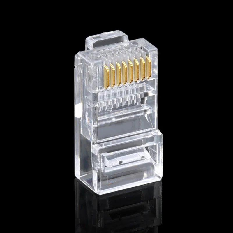 20/50/100pcs RJ45 Connector 6U Gold PlatedPass Through Ethernet Cables Module Plug Network RJ-45 Crystal Heads Cat5 Cat5e
20/50/100pcs RJ45 Connector 6U Gold PlatedPass Through Ethernet Cables Module Plug Network RJ-45 Crystal Heads Cat5 Cat5e