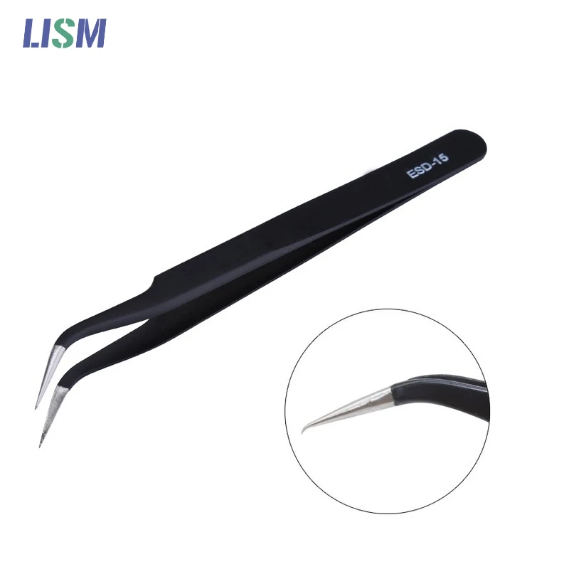 Anti-static Precision Elbow Tweezers Pinzas Pincet Stainless Steel ESD Tweezer Electronics welding Repair Tools
Anti-static Precision Elbow Tweezers Pinzas Pincet Stainless Steel ESD Tweezer Electronics welding Repair Tools