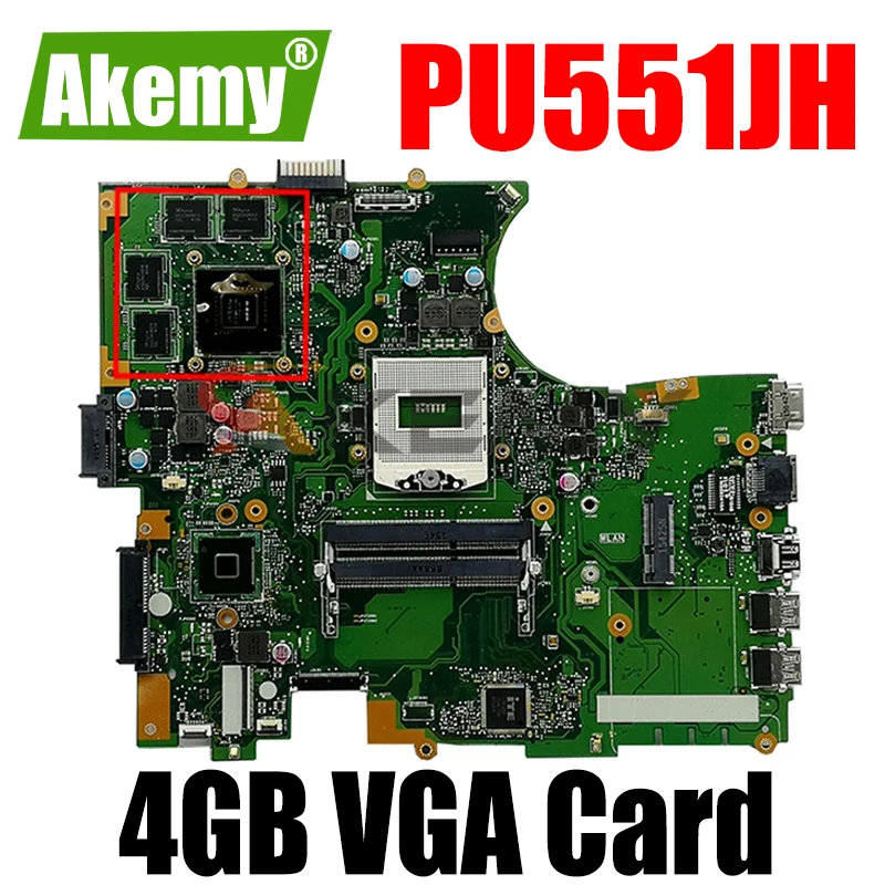 Akemy For Asus PU551J PU551JH laptop motherboard 4GB VGA Card tested 100% work original mainboard
Akemy For Asus PU551J PU551JH laptop motherboard 4GB VGA Card tested 100% work original mainboard