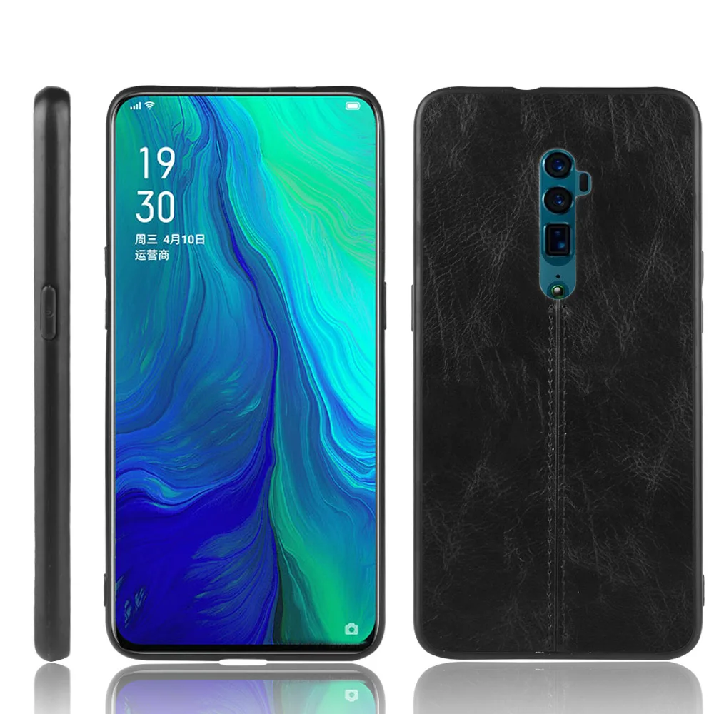 Ковбойский чехол с текстурой для OPPO Reno 10x Zoom кожаный узором 5G CPH1921 защитная задняя