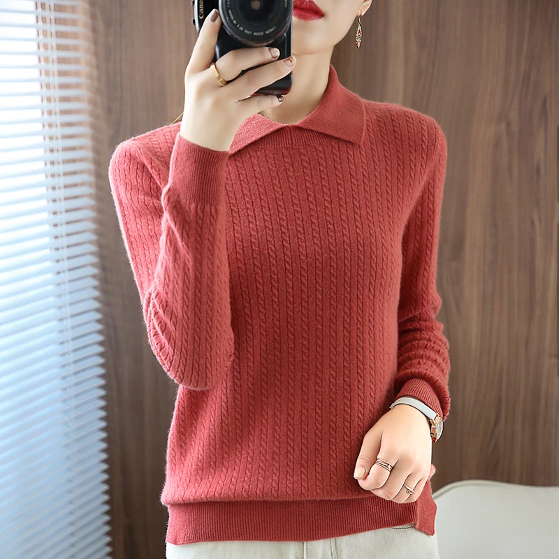 Women's 100% cashmere 2021 new autumn and winter retro polo neck sweater plus size loose wool knitted pullover women's sweater
Women's 100% cashmere 2021 new autumn and winter retro polo neck sweater plus size loose wool knitted pullover women's sweater