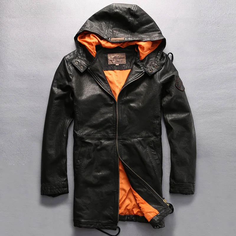 2020 New men's Avirex fly hooded leather jacket men green sheepskin flight jacket black casual pilot jacket autumn windbreaker
2020 New men's Avirex fly hooded leather jacket men green sheepskin flight jacket black casual pilot jacket autumn windbreaker