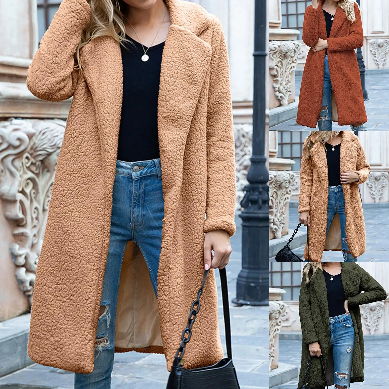 Women Winter Faux Fleece Long Sleeve Imitation Lamb Wool Lapel Warm Coat Jacket Open Front Overcoat Cardigan
Women Winter Faux Fleece Long Sleeve Imitation Lamb Wool Lapel Warm Coat Jacket Open Front Overcoat Cardigan