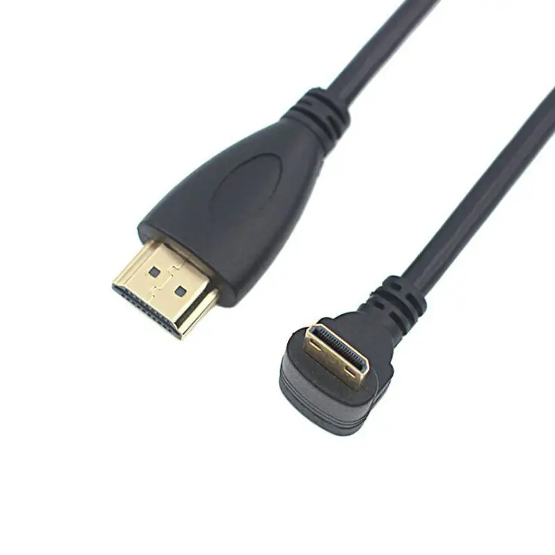 90 Degree Mini HDMI-compatible Angle Male to HDMI-compatible Male Cable For HDTV 1080p PS3 Evo HTC Vedio Goldpalted 0.5m
90 Degree Mini HDMI-compatible Angle Male to HDMI-compatible Male Cable For HDTV 1080p PS3 Evo HTC Vedio Goldpalted 0.5m