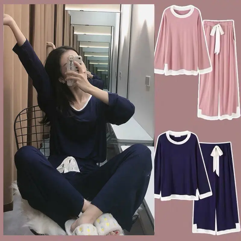 New Listing 2021 Spring Sleep Lounge Pajama Long Sleeve Top + Pant Woman Home Wear Set Leisure Pyjamas Cotton Sleepwear Women
New Listing 2021 Spring Sleep Lounge Pajama Long Sleeve Top + Pant Woman Home Wear Set Leisure Pyjamas Cotton Sleepwear Women