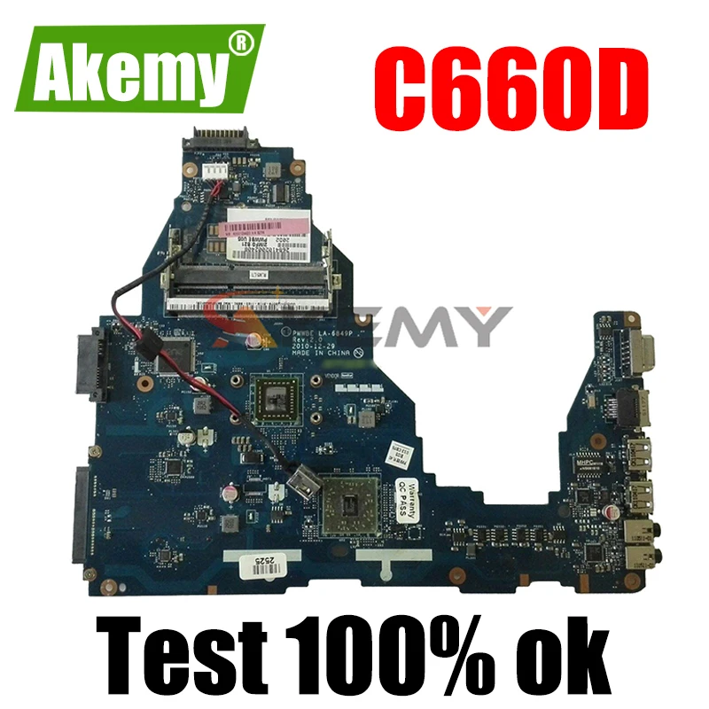 AKEMY материнская плата для ноутбука Toshiba Satellite C660D PWWBE LA-6849P K000115140 K000128540 основная плата полностью протестирована
AKEMY материнская плата для ноутбука Toshiba Satellite C660D PWWBE LA-6849P K000115140 K000128540 основная плата полностью протестирована