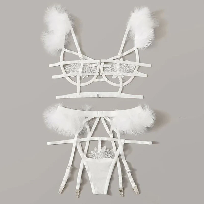 Ohyeahlady 3 Pcs Sexy Lingerie Sets Women Push Up Bra+garter+briefs Set White Feather Underwear Women Lingerie Feminina RJ80980
Ohyeahlady 3 Pcs Sexy Lingerie Sets Women Push Up Bra+garter+briefs Set White Feather Underwear Women Lingerie Feminina RJ80980