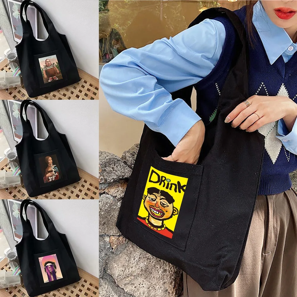 Women‘s Shopping Bags Canvas Commuter School Shopper Vest Bag Cotton Cloth Reusable Grocery Black Funny Handbags Tote Bag
Women‘s Shopping Bags Canvas Commuter School Shopper Vest Bag Cotton Cloth Reusable Grocery Black Funny Handbags Tote Bag