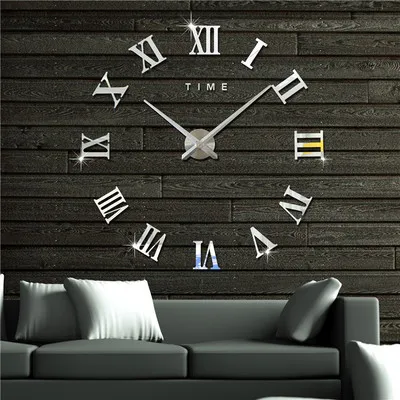 Новые рекламные настенные часы 3D сделай сам акриловые зеркальные наклейки