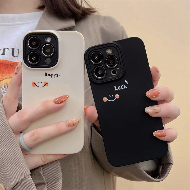 Fashion Happy Luck Smile Phone Case For iPhone 13 Pro Max 11 12 7 8 Plus XR XS X Couple Lovely Shockproof Matte Soft Case Cover
Fashion Happy Luck Smile Phone Case For iPhone 13 Pro Max 11 12 7 8 Plus XR XS X Couple Lovely Shockproof Matte Soft Case Cover