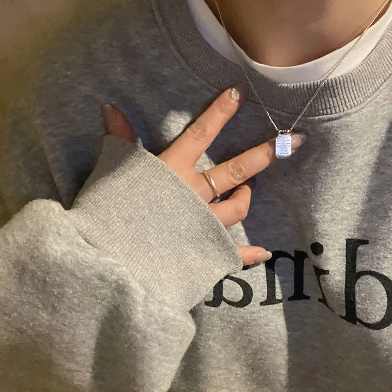 MEYRROYU Sterling Silver Collar Rectangle Tag Letters Necklace For Women Korea Style All-match Jewelry Accessories Party Gift
MEYRROYU Sterling Silver Collar Rectangle Tag Letters Necklace For Women Korea Style All-match Jewelry Accessories Party Gift