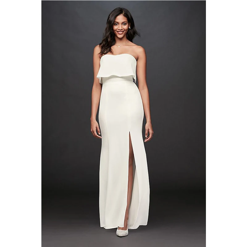 Flounce Top Stretch Strapless Sheath Gown Dew Shoulder Floor-Length Sleeveless Zipper-up Glamorous Mermaid Evening Dresses
Flounce Top Stretch Strapless Sheath Gown Dew Shoulder Floor-Length Sleeveless Zipper-up Glamorous Mermaid Evening Dresses