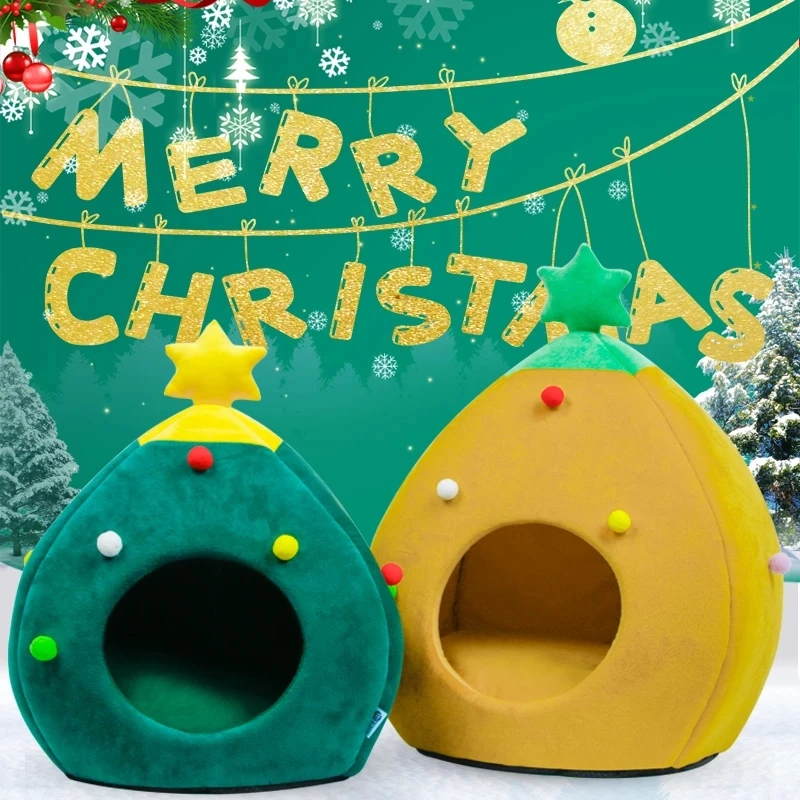 Pet Cat Dog Bed House Christmas Tree Holiday Gift Winter Warm Nest Cat Tent Soft Foldable Kitty Cave House Puppy Sleeping Mat
Pet Cat Dog Bed House Christmas Tree Holiday Gift Winter Warm Nest Cat Tent Soft Foldable Kitty Cave House Puppy Sleeping Mat