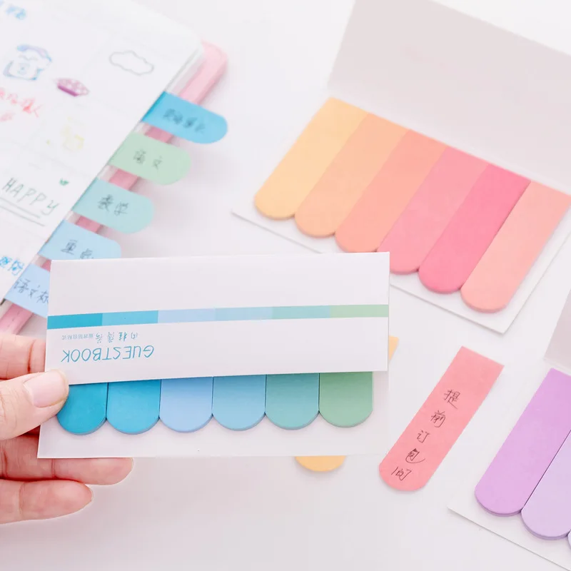 6Pcs/Pack Cute Colorful Gradient Color Index Memo Pad Planner Sticky Notes Adhesive School Office Stationery Supplies
6Pcs/Pack Cute Colorful Gradient Color Index Memo Pad Planner Sticky Notes Adhesive School Office Stationery Supplies