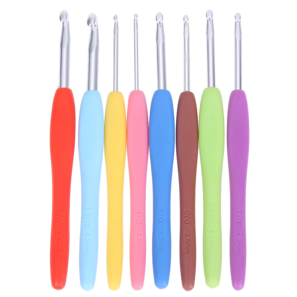 8pcs Colorful Soft Plastic Handle Alumina Crochet Hooks Knitting Needles Set 2.5-6mm Crochet for Weave Sewing Needles Tool
8pcs Colorful Soft Plastic Handle Alumina Crochet Hooks Knitting Needles Set 2.5-6mm Crochet for Weave Sewing Needles Tool
