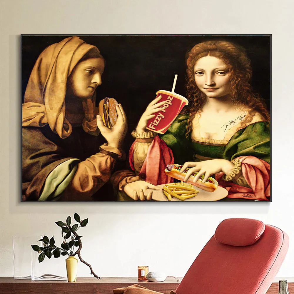 Funny Maria drinking cola Canvas Posters And Prints Creativity Portrait oil painting Home Decorative Painting For Living Room
Funny Maria drinking cola Canvas Posters And Prints Creativity Portrait oil painting Home Decorative Painting For Living Room