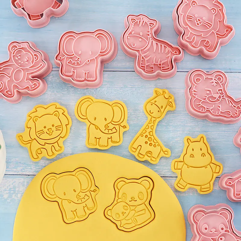 8Pcs/set Cartoon Animal Shape Cookie Cutters Plastic 3D Tiger Giraffe Pressing Biscuit Mold Cookie Stamp Baking Pastry Tool
8Pcs/set Cartoon Animal Shape Cookie Cutters Plastic 3D Tiger Giraffe Pressing Biscuit Mold Cookie Stamp Baking Pastry Tool