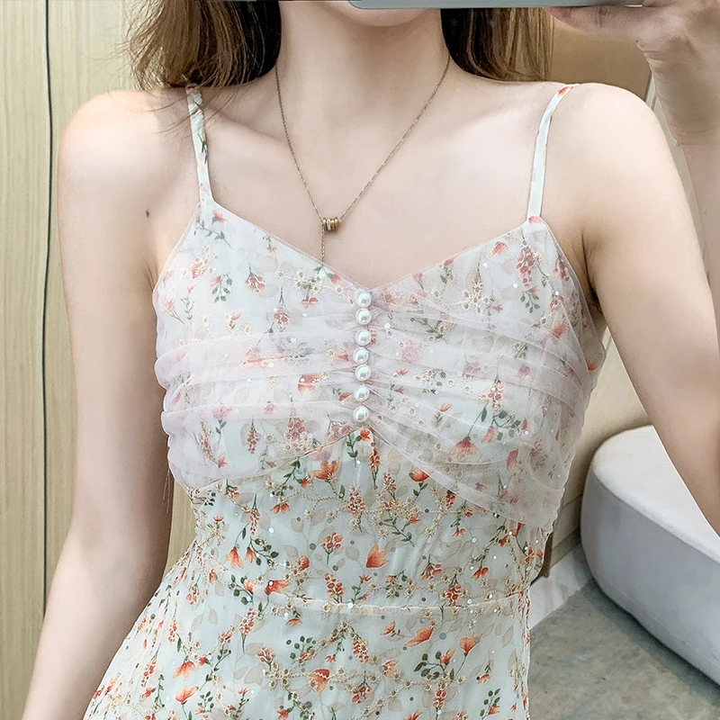 COIGARSAM Cute Floral Print Women dress New Spring Summer French Style Spaghetti Strap Long Dresses Harness Design 6259
COIGARSAM Cute Floral Print Women dress New Spring Summer French Style Spaghetti Strap Long Dresses Harness Design 6259