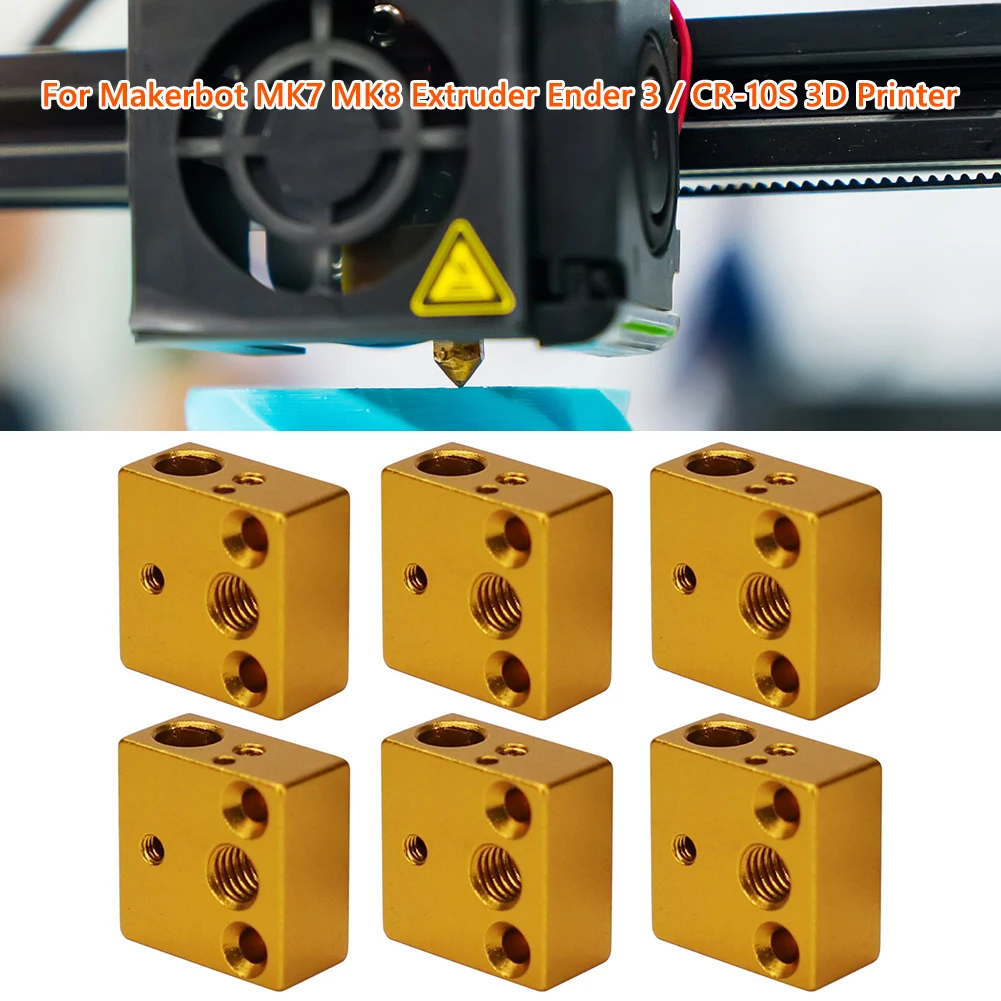 6 шт. детали для 3D-принтера Hotend нагревательный блок из алюминиевого сплава Makerbot MK7